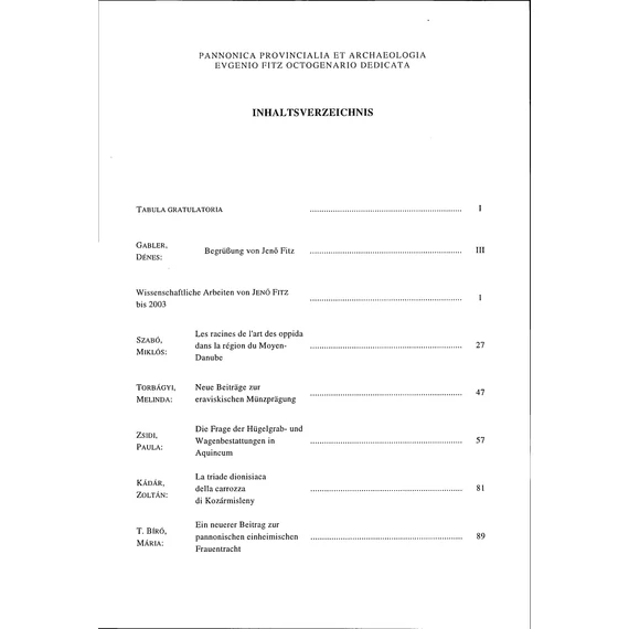 Pannonica provincialia et archaeologia