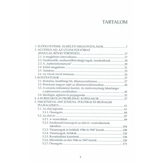 Irodalmi nyilvánosság és irodalompolitika a korai Utunkban