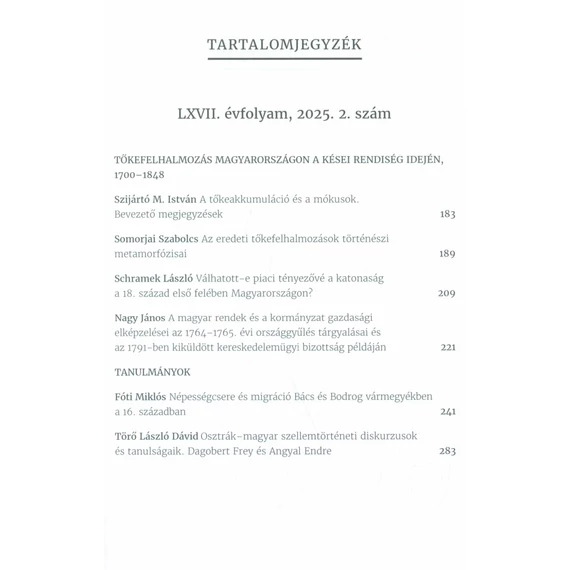 Történelmi Szemle 2025/2