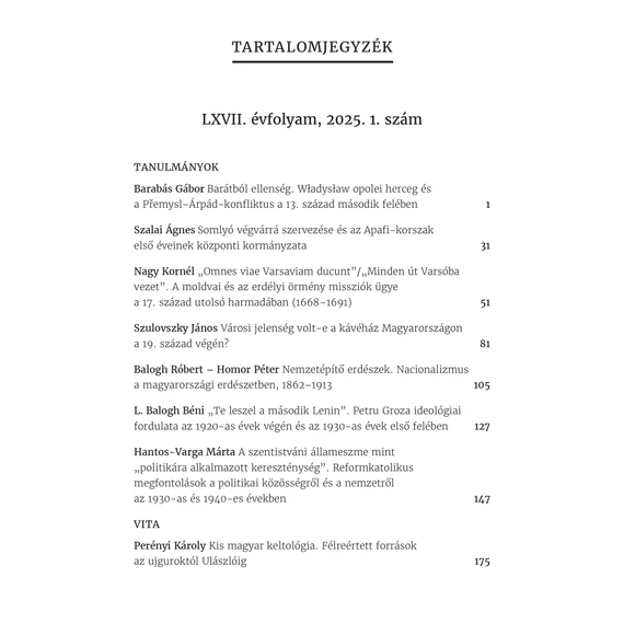 Történelmi Szemle 2025/1
