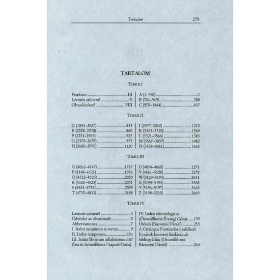Catalogus Fontium Historiae Hungaricae. IV. Index
