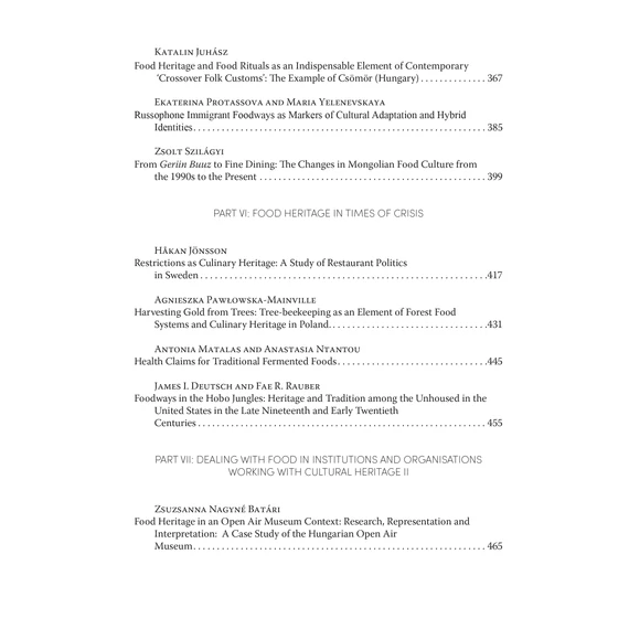 Living eating Habits, Revitalized Foodways and the Concepts of Tradition and Food Heritage