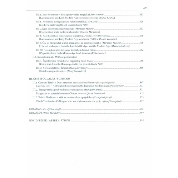 Castrum Tetel Program II.