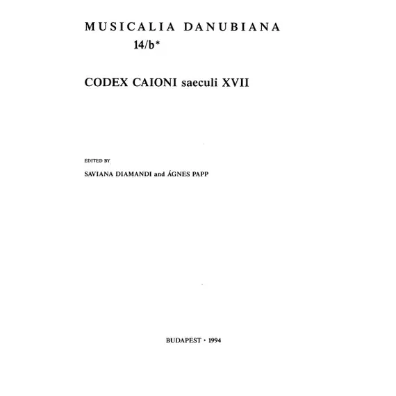Codex Caioni saeculi XVII [14/b. Transcriptiones] . I–II.