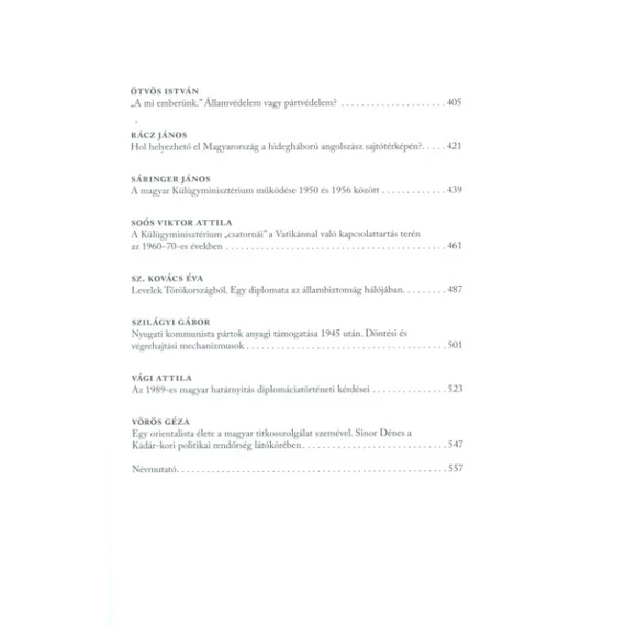 Diplomácia – hírszerzés – állambiztonság