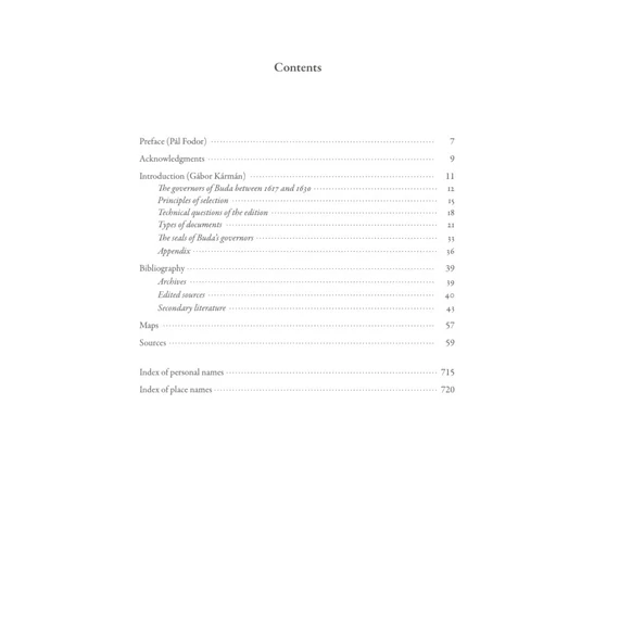 The Correspondence of the Beylerbeys of Buda 1617–1630