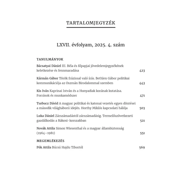Történelmi Szemle 2025/4